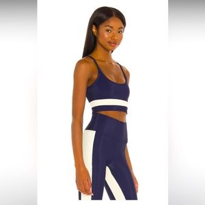 Eva Sports Bra and Colorblock Leggings in Navy & Ivory Set